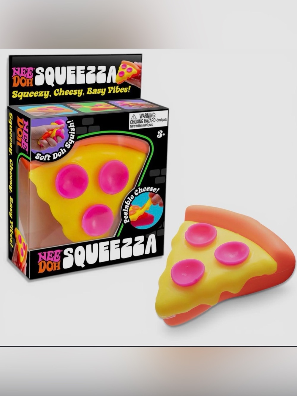 NeeDoh Squeezza Pizza Slice Squishy Toy - Yellow & Pink